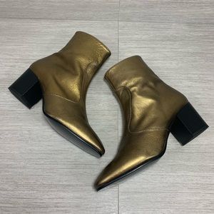 Topshop metallic gold Ankle booties..